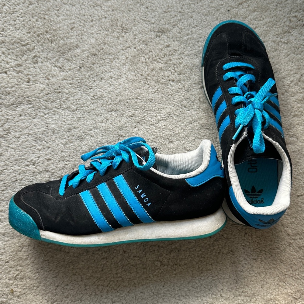 adidas Samoa Black and Teal Blue Women's Sneakers